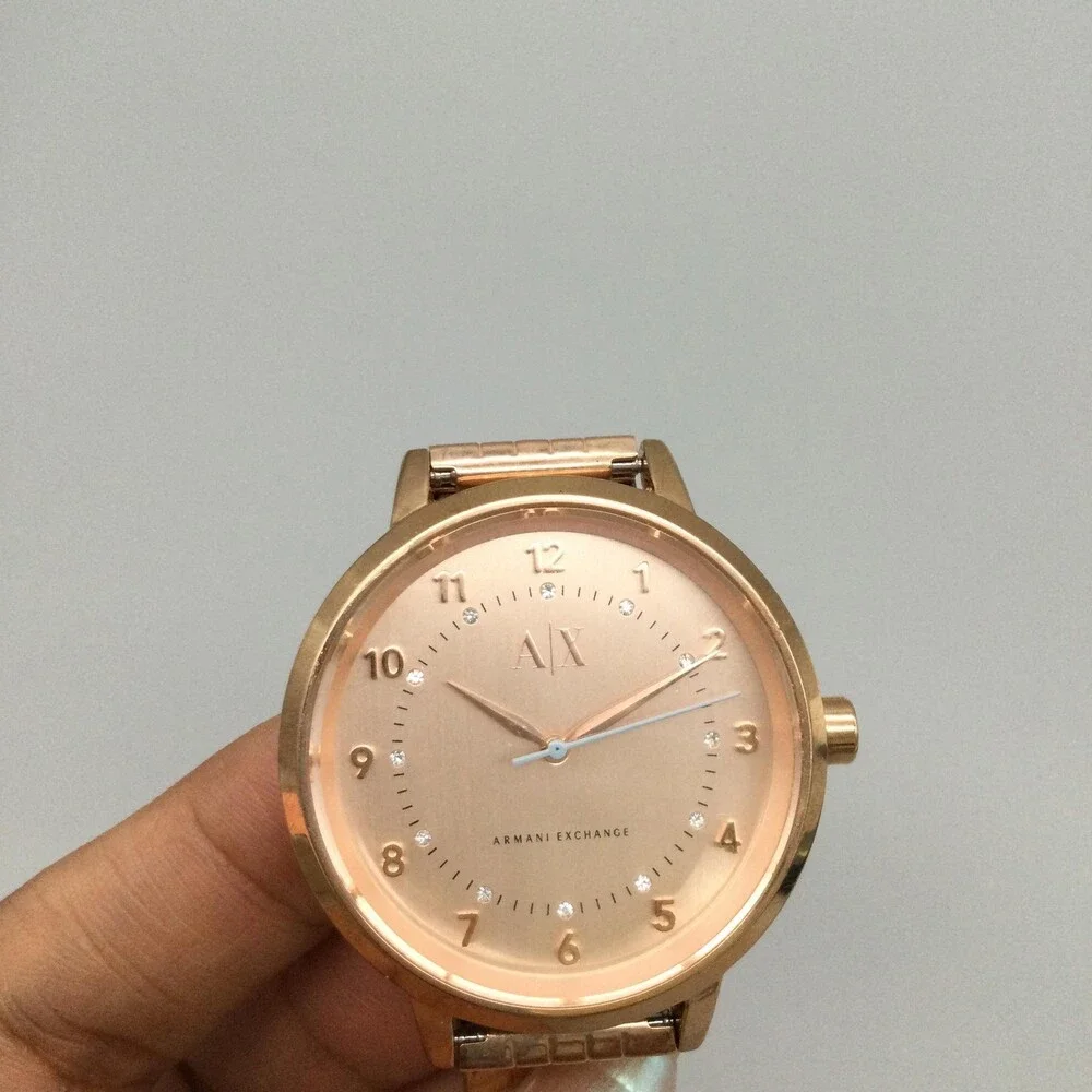 Armani Exchange AX5362 Womens Watch 38mm Rose Gold Tone Bracelet New Battery 6